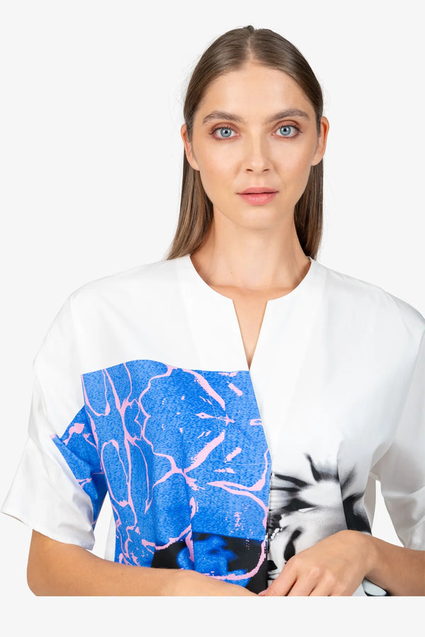 Bluse mit V-Ausschnitt 07