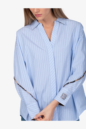 Gestreifte Hemdbluse 06