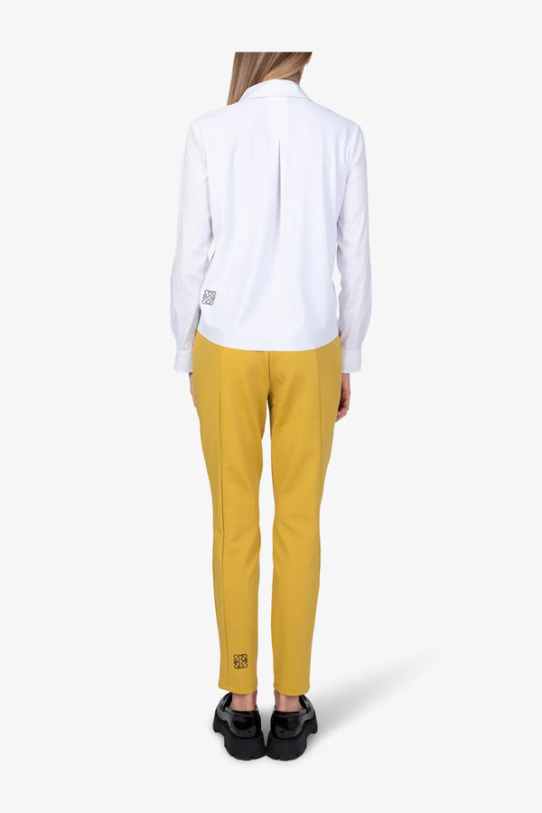 Schlichte Bluse aus Materialmix 05