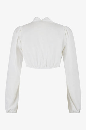 Dirndlbluse mit Schalkragen 02