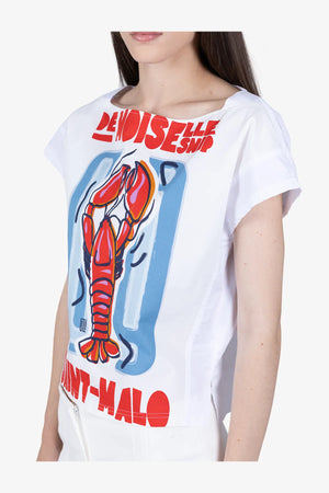 Bluse aus Baumwolle mit Lobster-Print 06