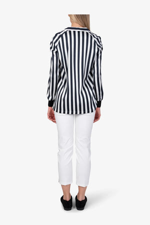 Gestreifte Bluse mit Viskose 05