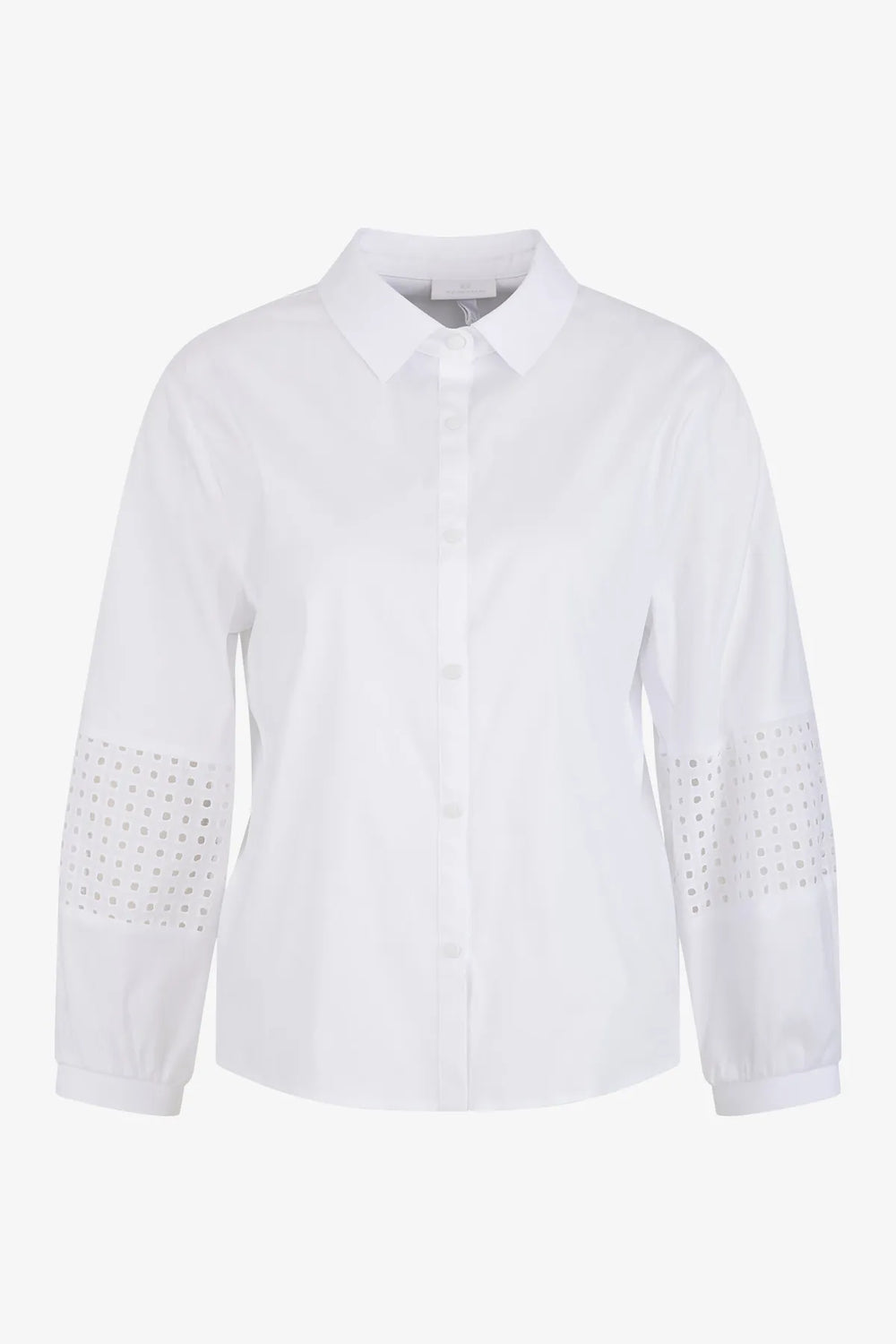 Bluse mit Lochspitze und Jersey 01