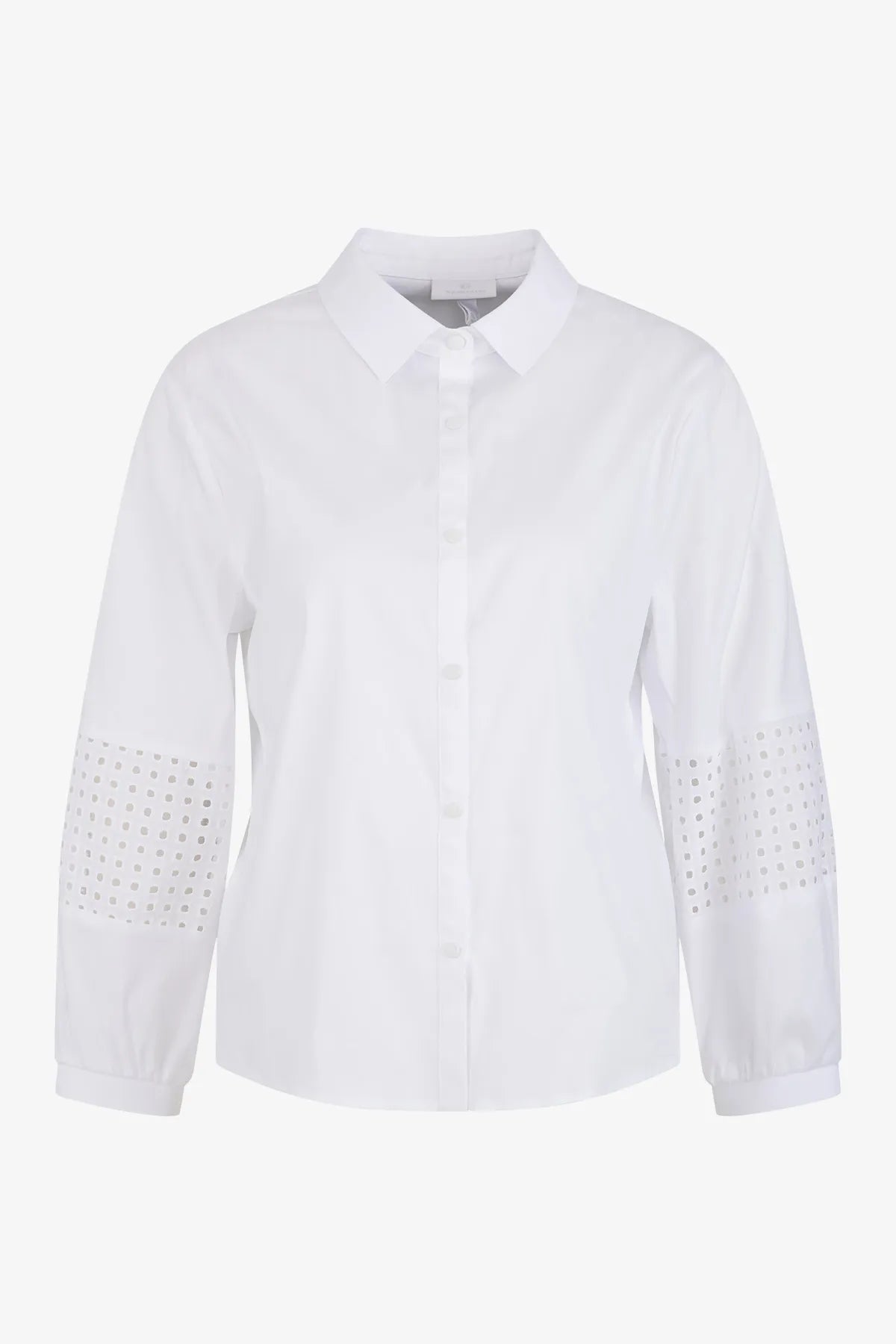Bluse mit Lochspitze und Jersey 01