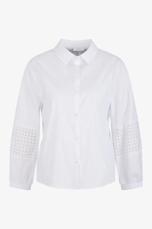 Bluse mit Lochspitze und Jersey 01