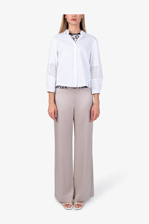 Bluse mit Lochspitze und Jersey 03