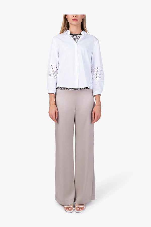 Bluse mit Lochspitze und Jersey 03