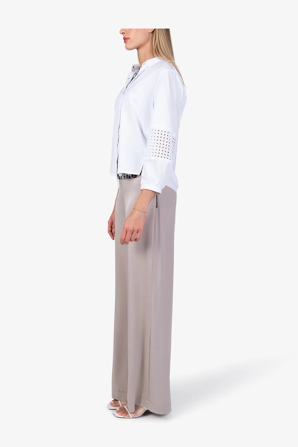 Bluse mit Lochspitze und Jersey 04