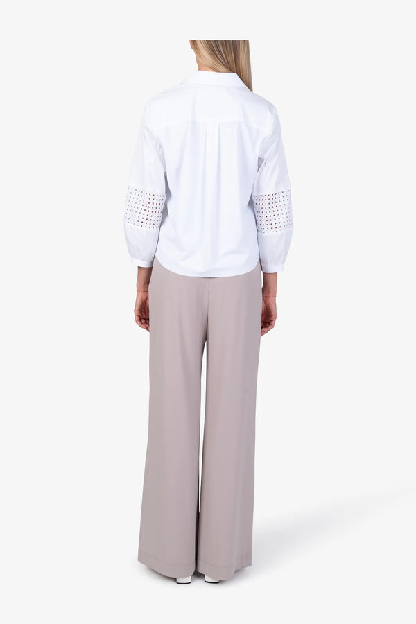 Bluse mit Lochspitze und Jersey 05