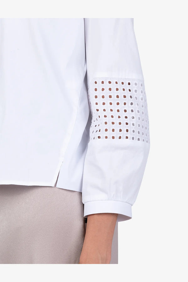 Bluse mit Lochspitze und Jersey 06