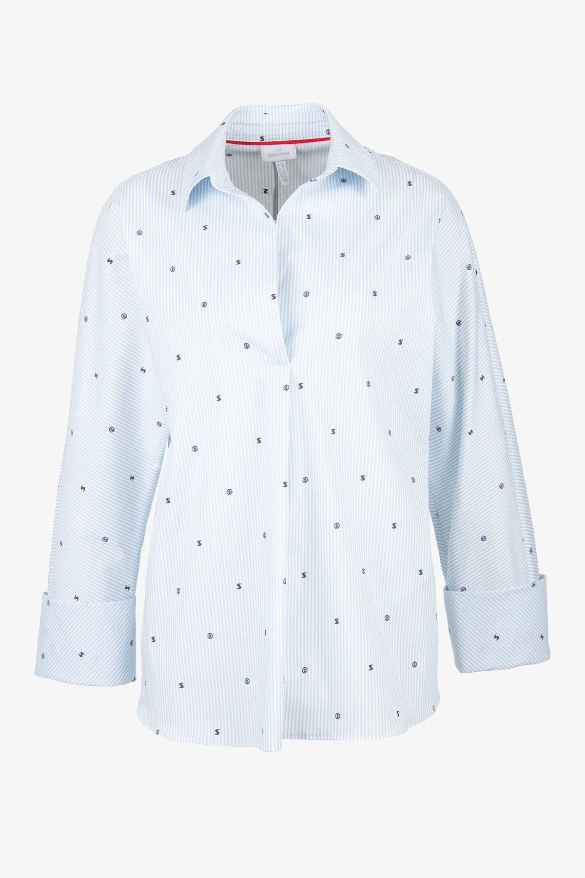 Bedruckte Bluse mit Fledermaus-Ärmel 01