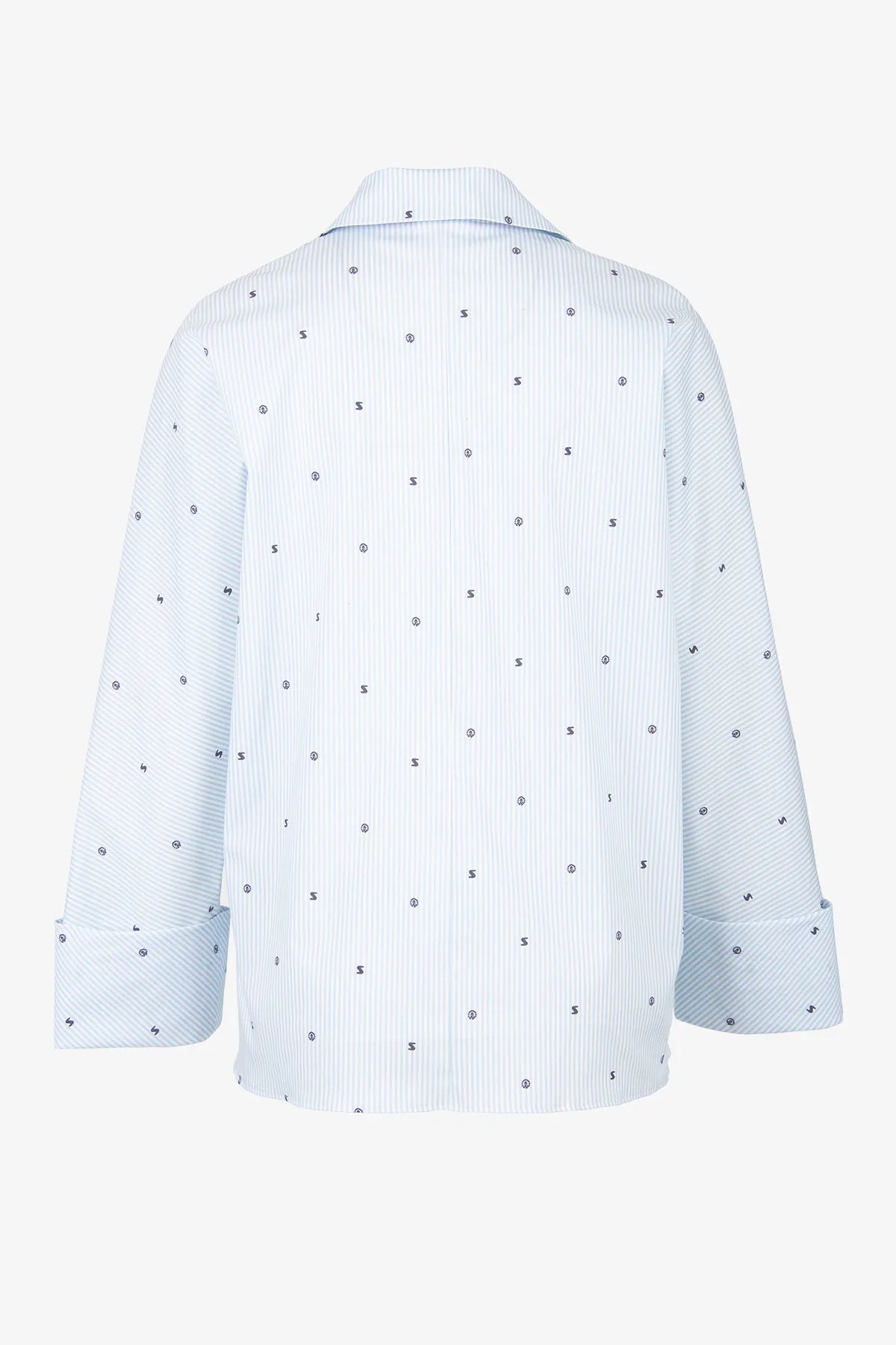 Bedruckte Bluse mit Fledermaus-Ärmel 02