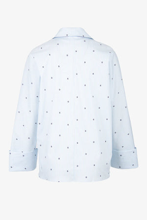 Bedruckte Bluse mit Fledermaus-Ärmel 02