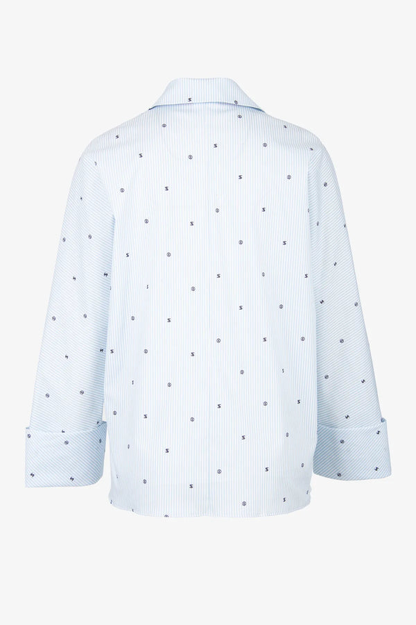 Bedruckte Bluse mit Fledermaus-Ärmel 02