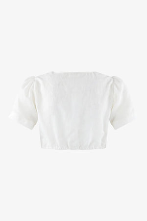 Jacquardbluse mit Faltdetail 02