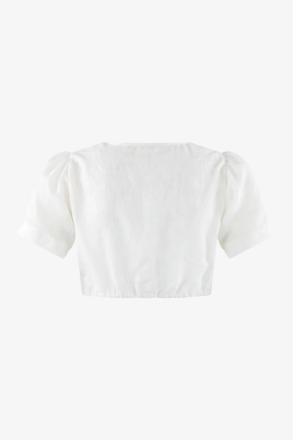 Jacquardbluse mit Faltdetail 02