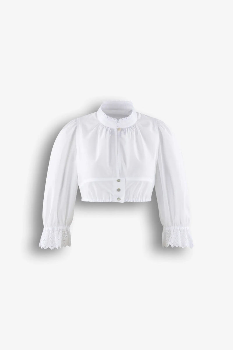 Dirndlbluse mit Volant und Spitze 01