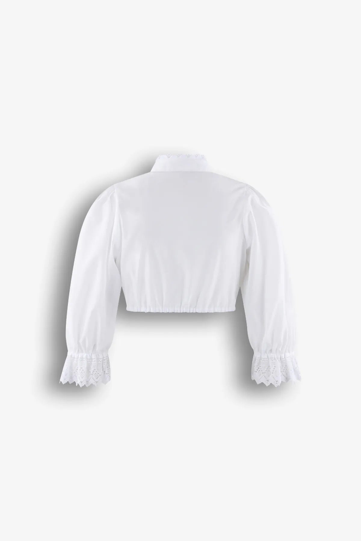 Dirndlbluse mit Volant und Spitze 02