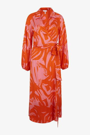 Wickelkleid mit langem Ärmel 01