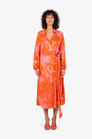 Wickelkleid mit langem Ärmel 02
