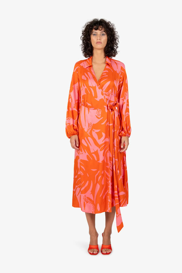 Wickelkleid mit langem Ärmel 02