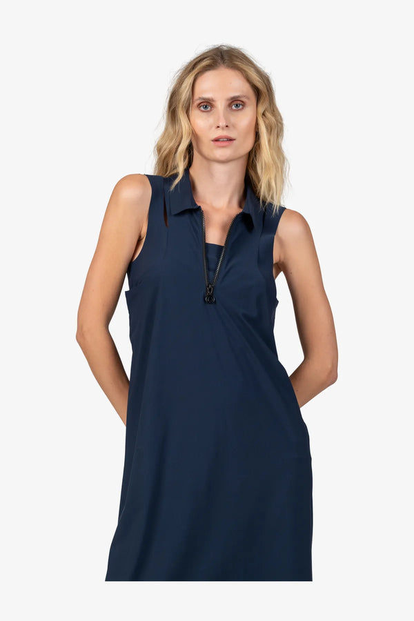 Ärmelloses Kleid mit Hemdkragen 05