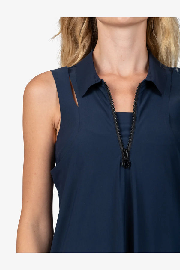 Ärmelloses Kleid mit Hemdkragen 06