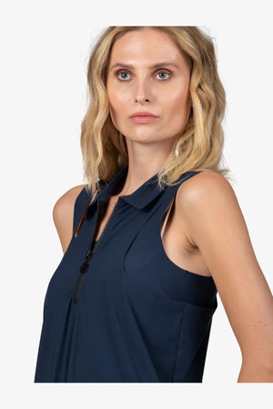 Ärmelloses Kleid mit Hemdkragen 07