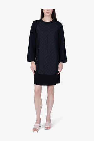 Kleid mit Steppstoff-Einsätzen 03