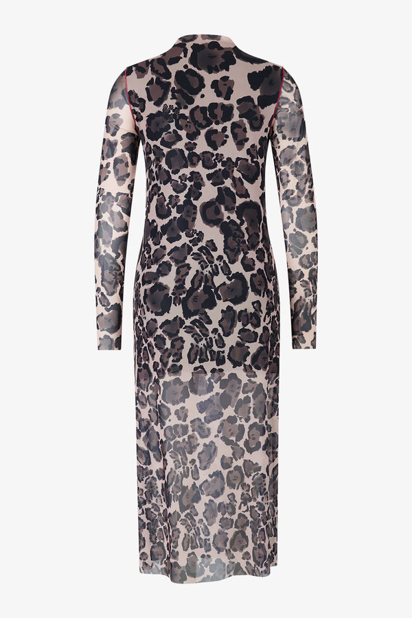 Maxi-Mesh-Kleid im Leo-Print 02