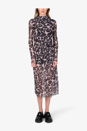 Maxi-Mesh-Kleid im Leo-Print 03