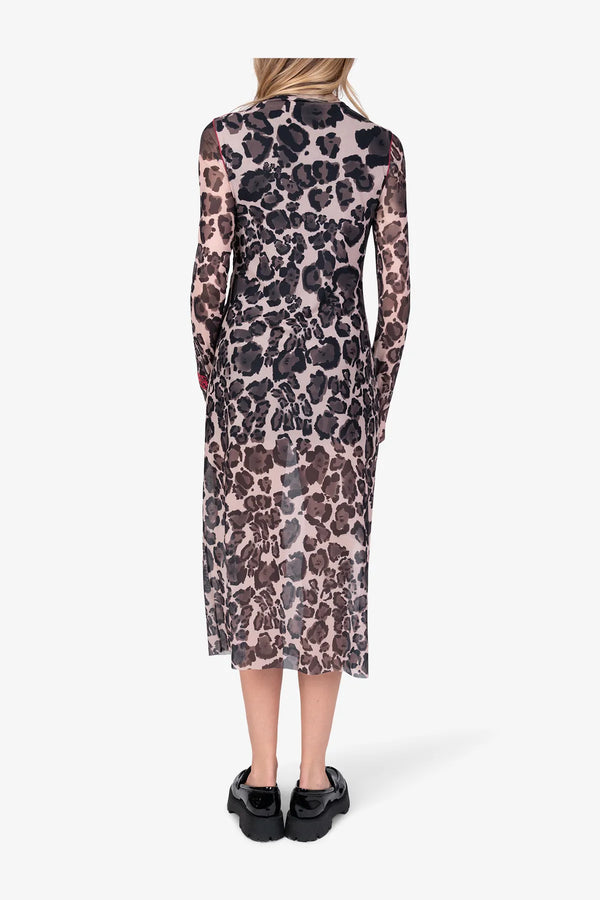 Maxi-Mesh-Kleid im Leo-Print 05