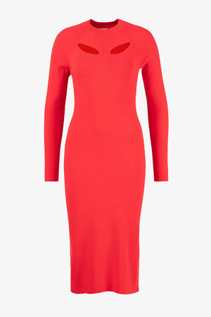 Strick-Midikleid mit Cut-Outs im Ärmel 01