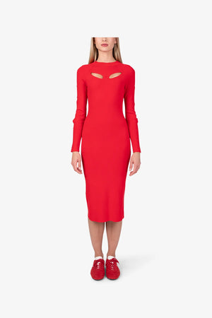 Strick-Midikleid mit Cut-Outs im Ärmel 03