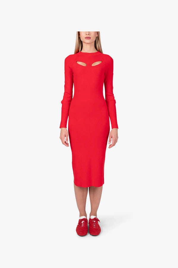 Strick-Midikleid mit Cut-Outs im Ärmel 03
