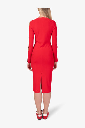 Strick-Midikleid mit Cut-Outs im Ärmel 05