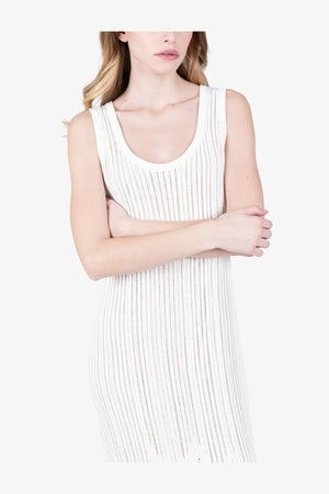 Ärmelloses Strickkleid mit Lochmuster 06