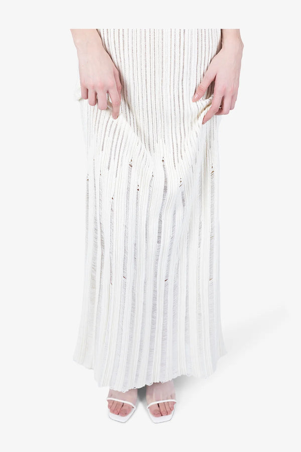 Ärmelloses Strickkleid mit Lochmuster 07