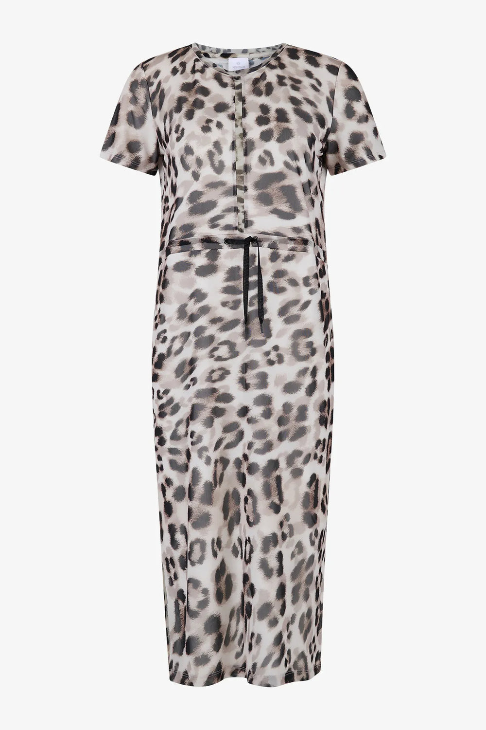 Doppellagiges Mesh-Kleid im Leo-Dessin 01