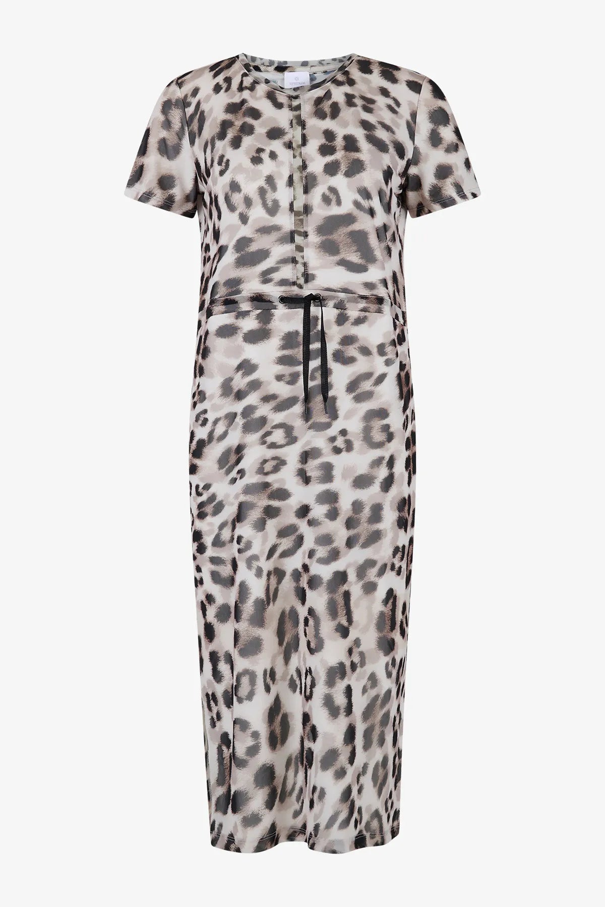 Doppellagiges Mesh-Kleid im Leo-Dessin 01