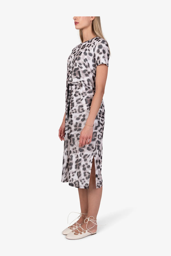 Doppellagiges Mesh-Kleid im Leo-Dessin 04