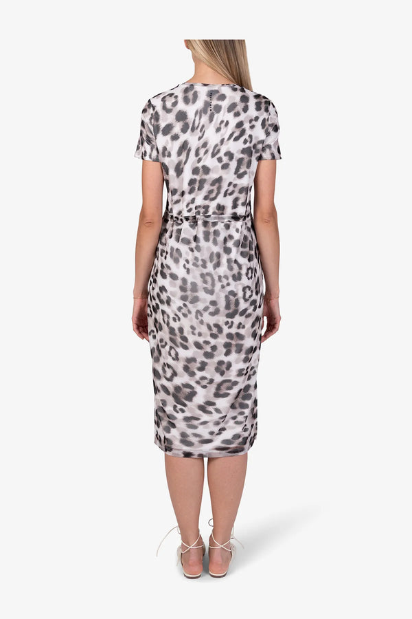 Doppellagiges Mesh-Kleid im Leo-Dessin 05