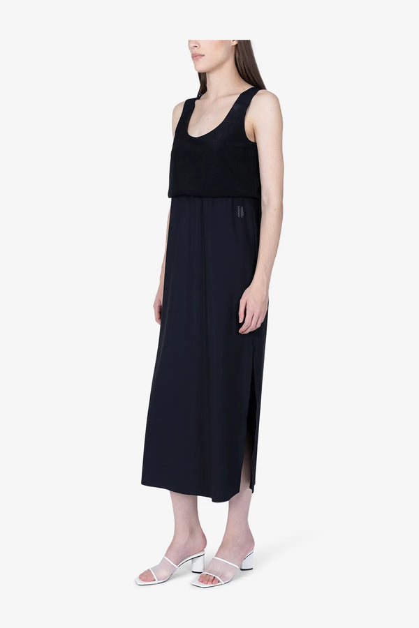 Modernes Empire-Kleid im Materialmix 04