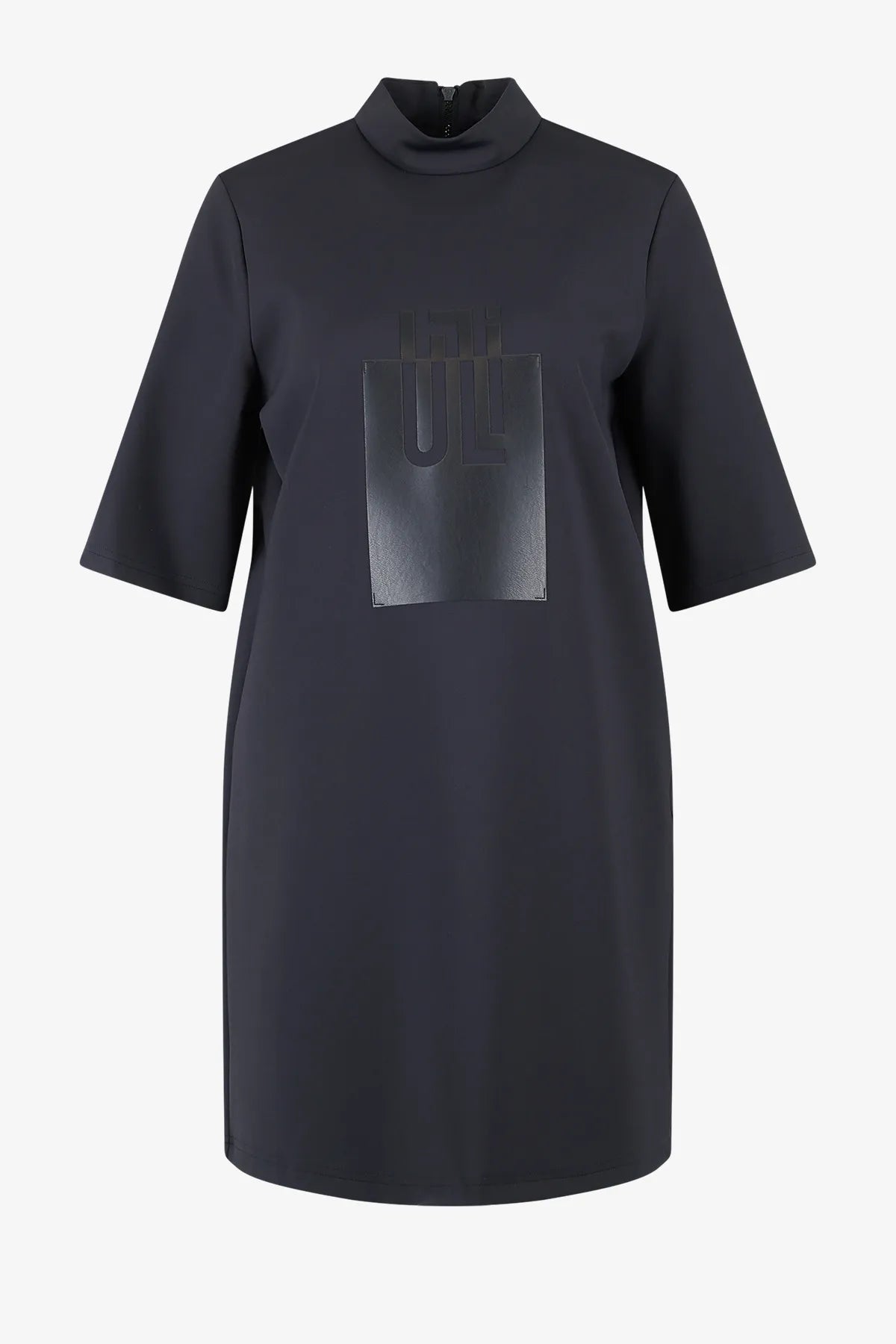 T-Shirt-Kleid mit großem Laser-Motiv 01