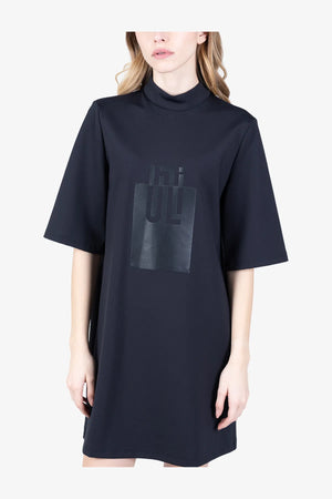 T-Shirt-Kleid mit großem Laser-Motiv 06