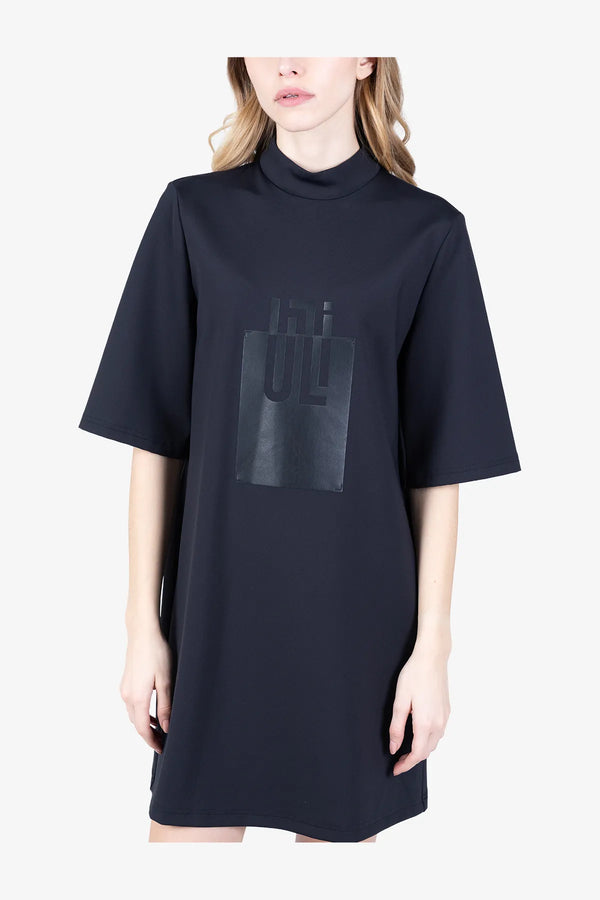 T-Shirt-Kleid mit großem Laser-Motiv 06