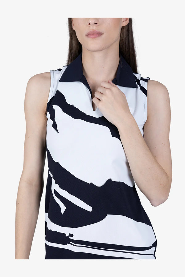 Ärmelloses Golfkleid mit Mountain-Print 06