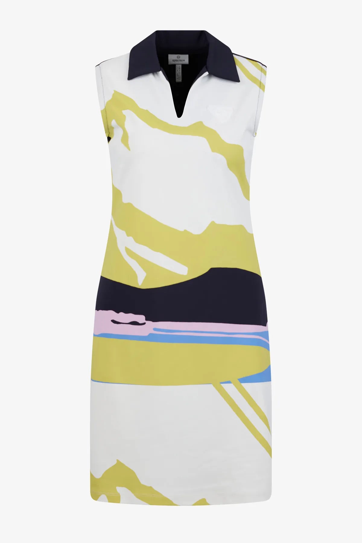 Ärmelloses Golfkleid mit Mountain-Print 01