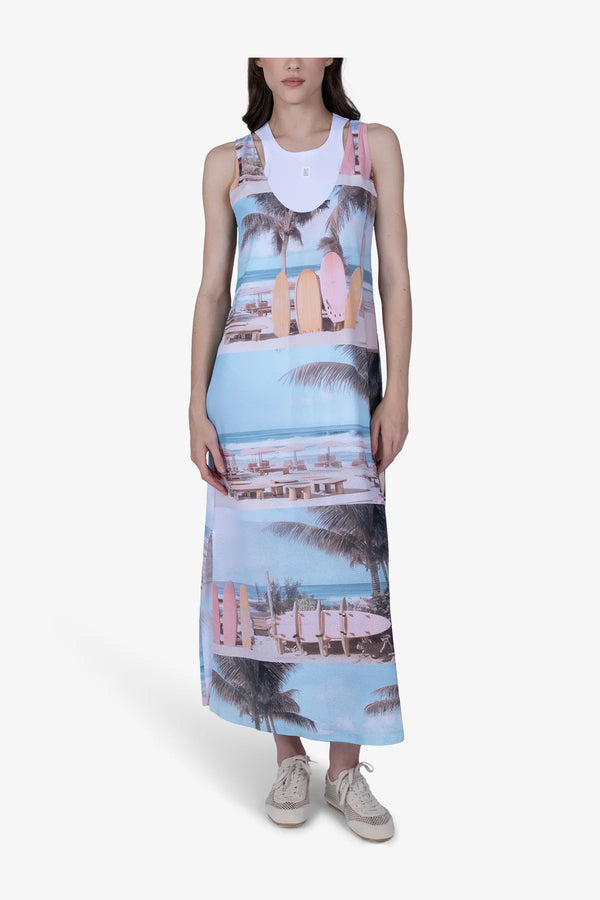 Zweilagiges Mesh-Print Kleid 03