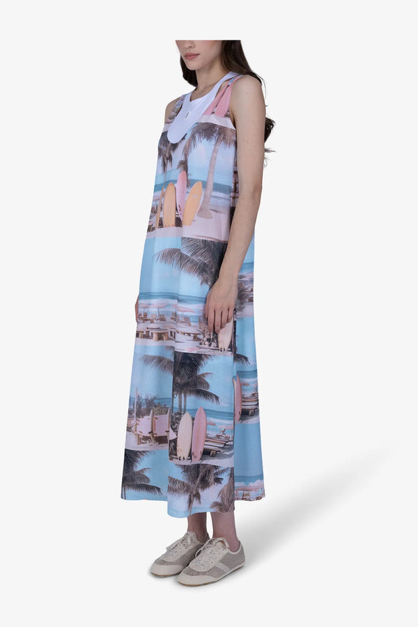 Zweilagiges Mesh-Print Kleid 04